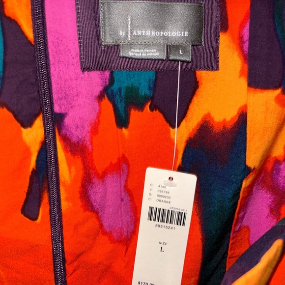 RARE sz L Maeve Cecily fit & flare sweetheart Colorful Midi Dress Anthropologie - Picture 5 of 6